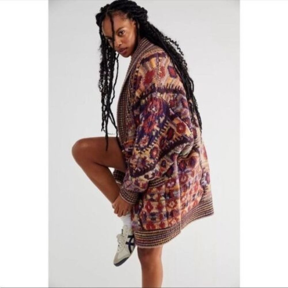 Free People Home On The Range Cardi Sweater Cardigan Oversized Size S NWT $398